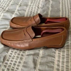 COACH Parker Men\'s AUTH penny brown leather loafers. Made in Italy. Sz. 13D. Cognac Brown  main image 4